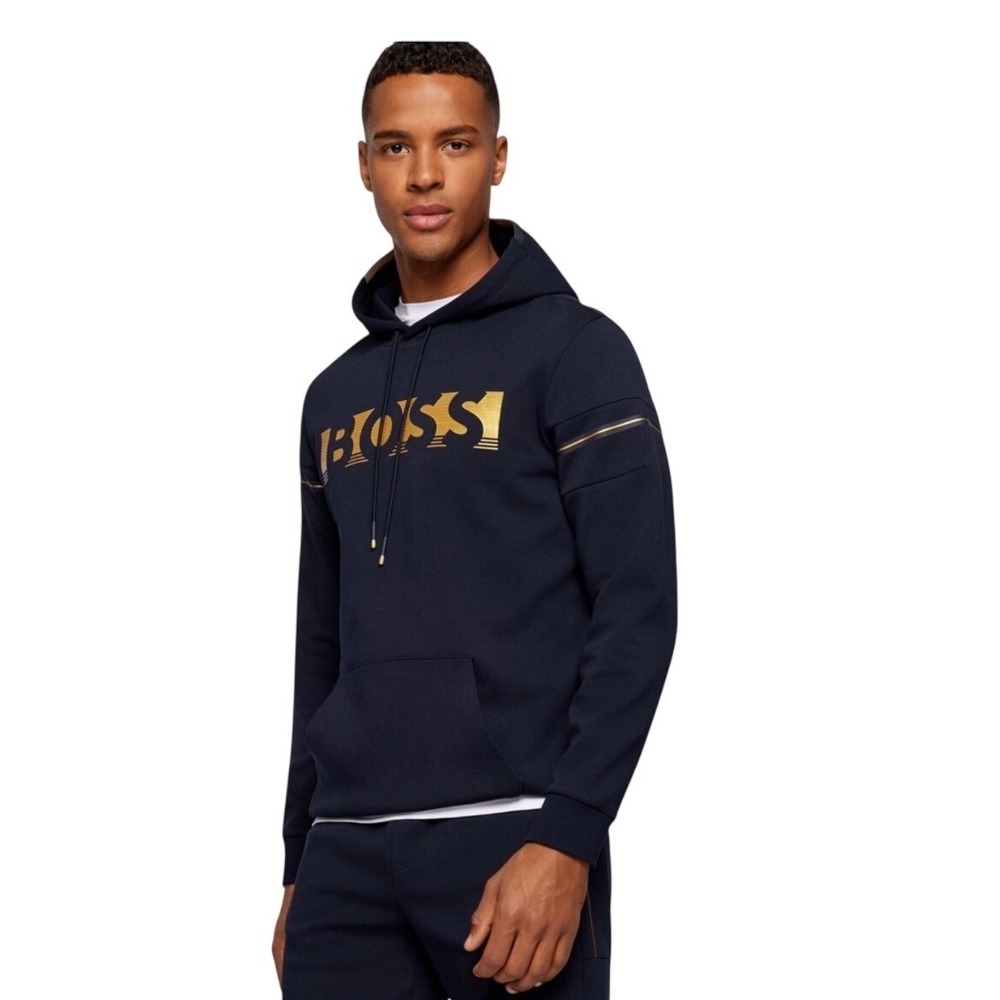 BOSS Soody 1 Hoodie W/ Gold Foil Print Logo, MENS Size XL